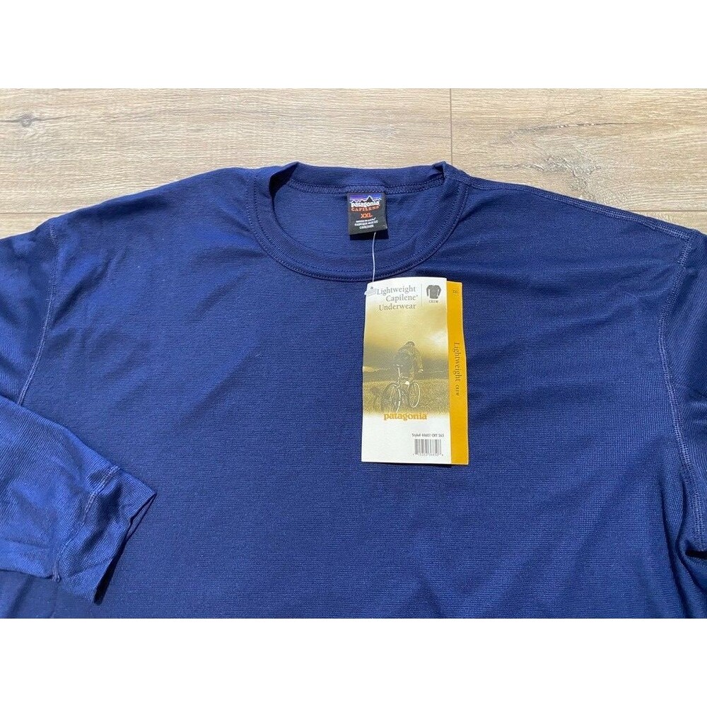 Patagonia Capilene Mens XXL Lightweight Long Sleeve Base Layer Blue Vintage NWT - Picture 2 of 10